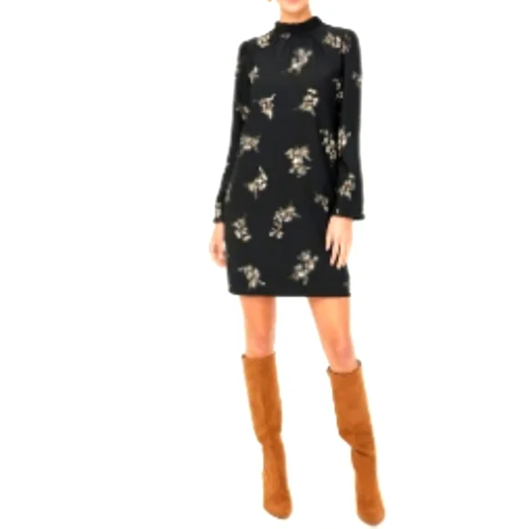 NWT Women's J.Crew Ruffleneck Floral Shift Dress - Picture 1 of 12